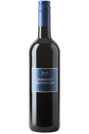 Eine Flasche französischer Rotwein in einer Bordeaux-Flasche mit einem blauen Schraubverschluss.