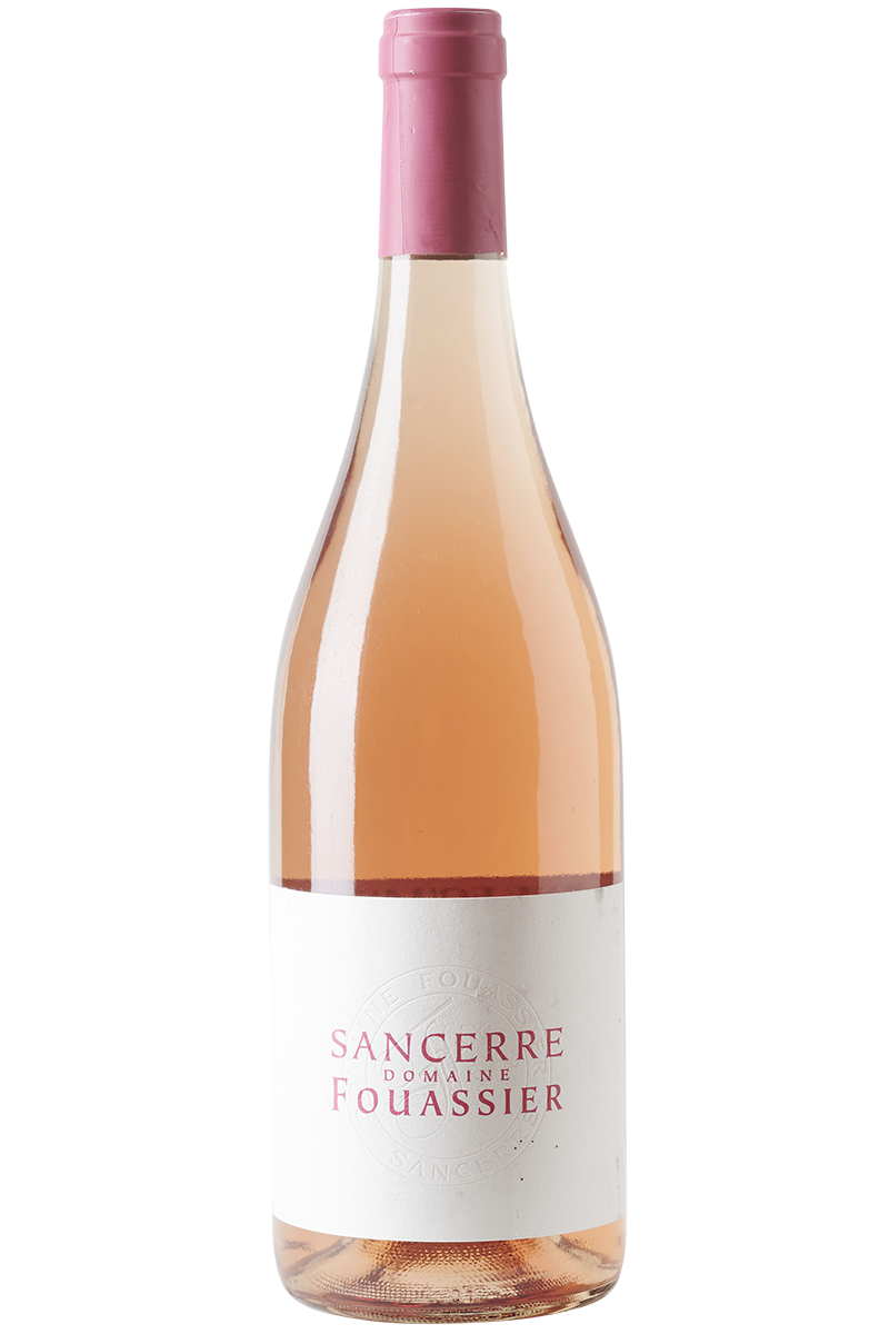 Eine Flasche Roséwein aus Pinot Noir Trauben in einer Burgunderflasche mit einer rosa Kapsel.