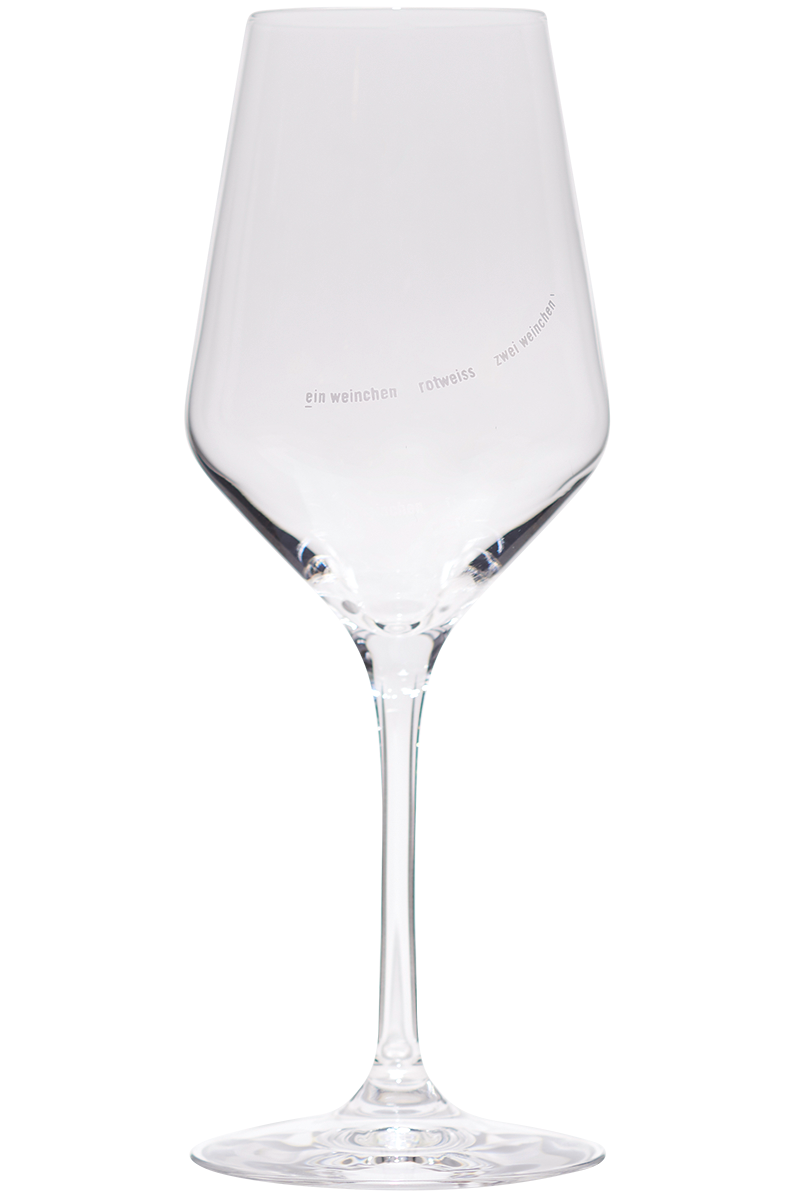 Box of 6 - white wine glasses "ein weinchen zwei weinchen"*