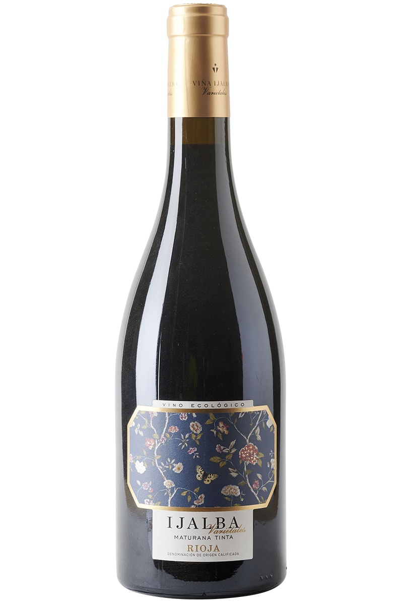 Eine Flasche spanischer (Bio-) Rotwein in einer Burgunderflasche mit einer goldenen Kapsel.