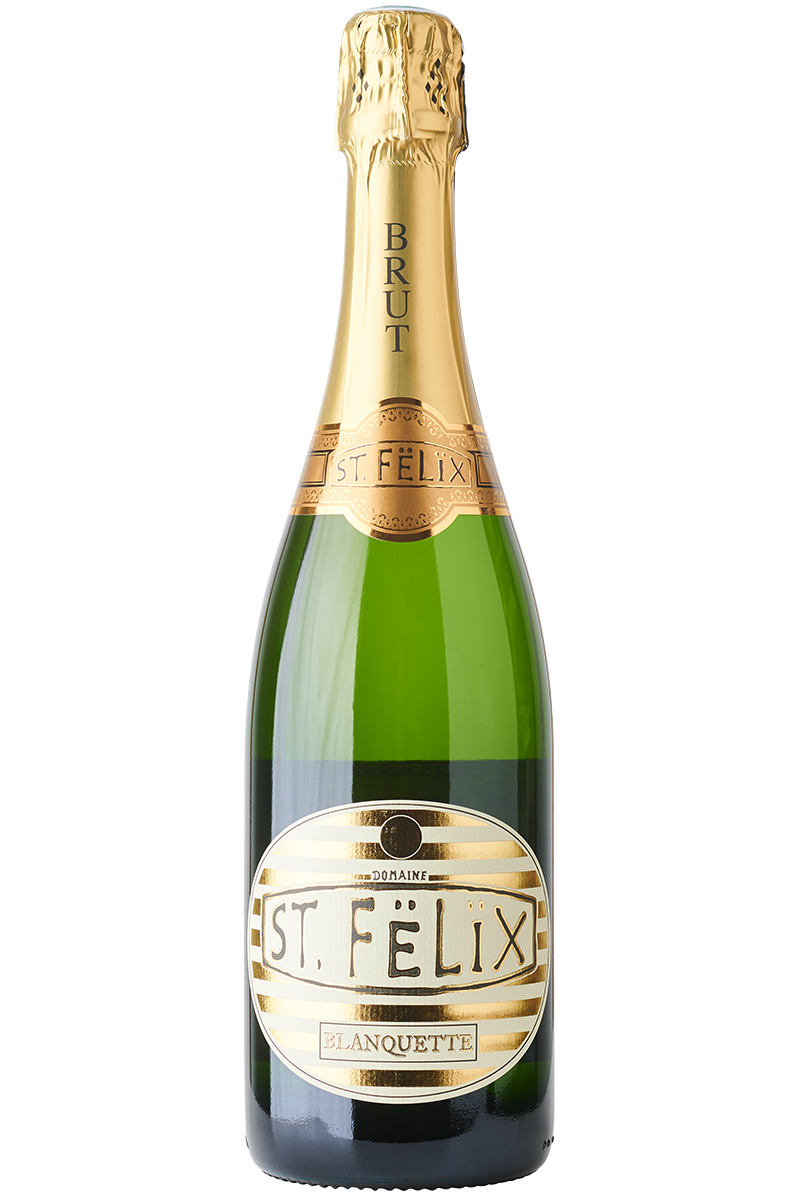 Eine Flasche französischer Sekt in einer Sektflasche mit goldenem Sektverschluss.