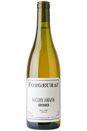 Eine Flasche deutscher Weißwein aus Weiss-, Spätburgunder und Chardonnay in einer Burgunder Flasche ohne Kapsel.