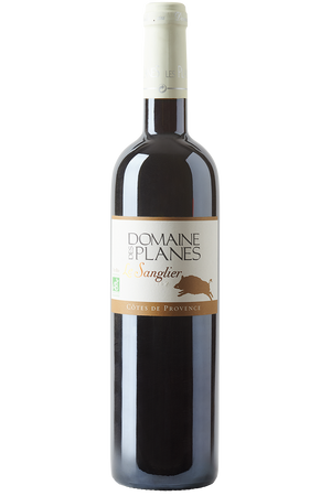 Eine Flasche französischer Rotwein Cuvée in einer Bordeaux Flasche mit einer hellen Kapsel.