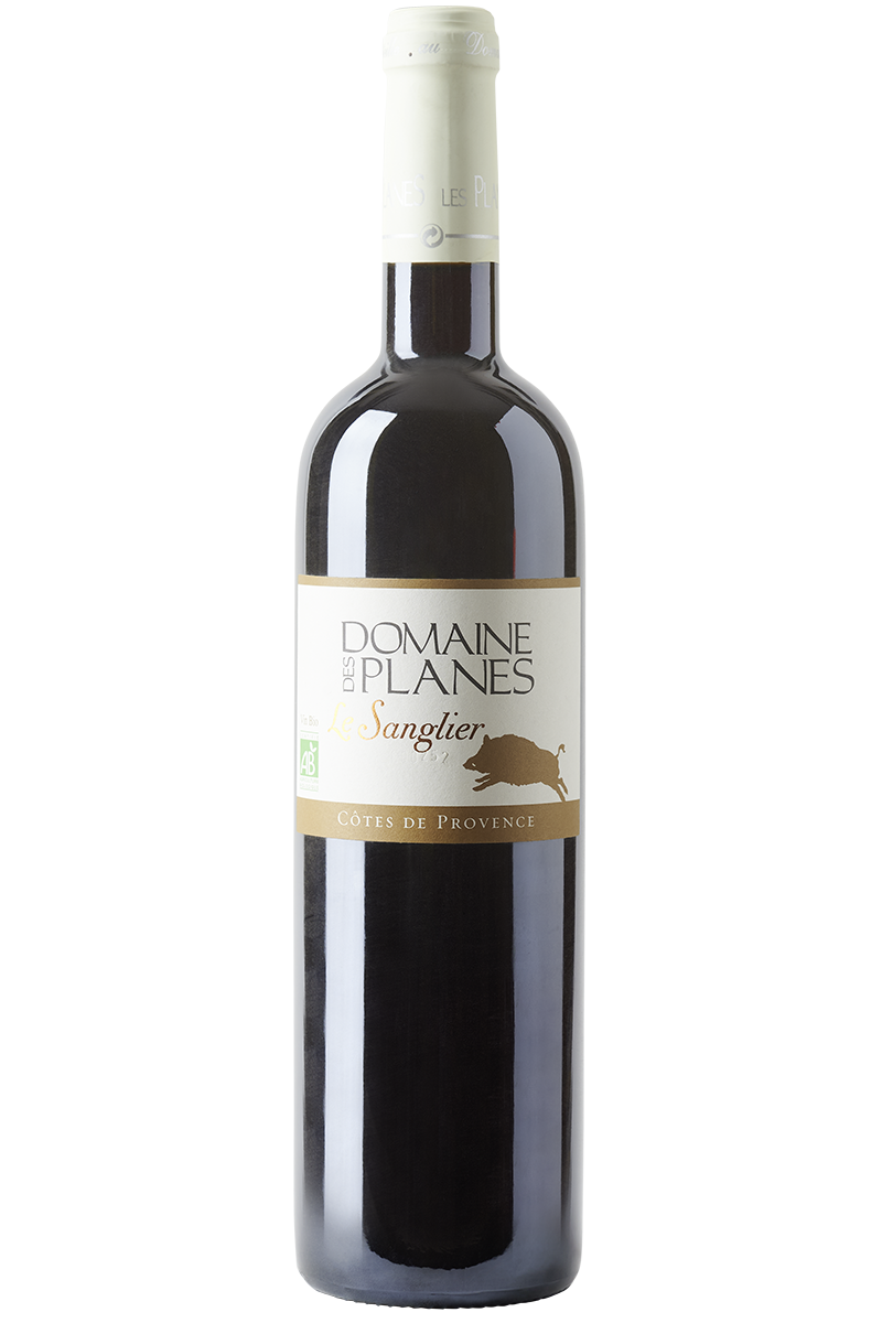 Eine Flasche französischer Rotwein Cuvée in einer Bordeaux Flasche mit einer hellen Kapsel.