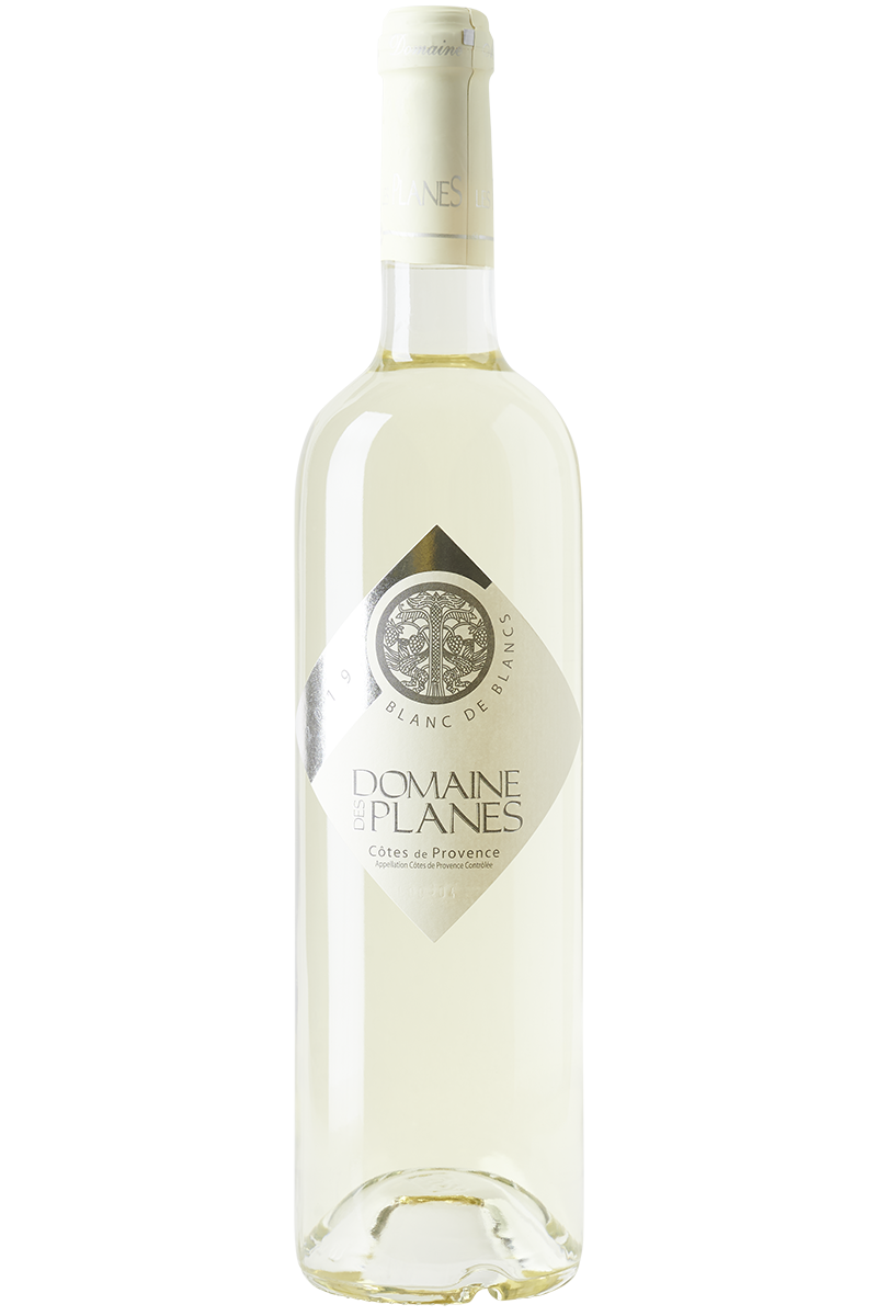 Eine Flasche französischer bio Weißwein Cuvée in einer Bordeaux Weinflasche mit einer weißen Kapsel.