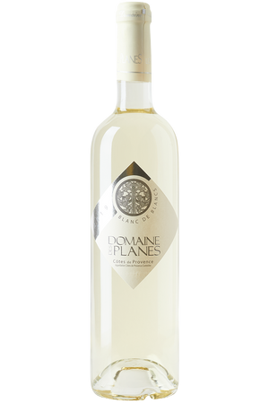 Eine Flasche französischer bio Weißwein Cuvée in einer Bordeaux Weinflasche mit einer weißen Kapsel.