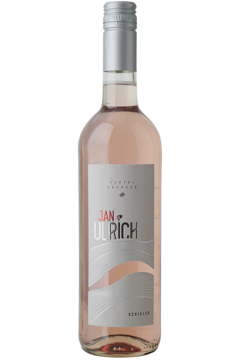 Eine Flasche deutscher Roséwein in einer Bordeaux Flasche mit einem silbernen Schraubverschluss.