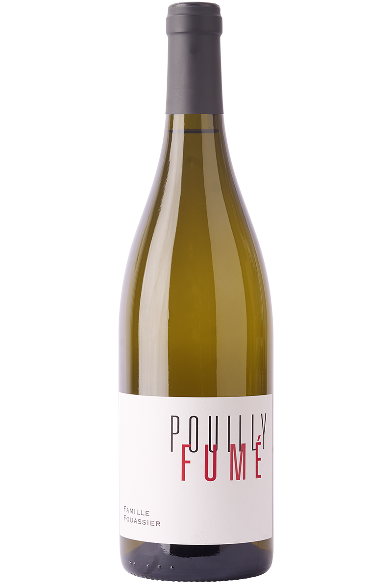 Eine Flasche französischer Bio Weißwein aus Sauvignon Trauben in einer Burgunderflasche mit einer schwarzen Kapsel.