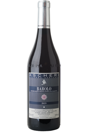 Eine Flasche italienischer Rotwein in einer Burgunder Flasche mit einer silbernen Kapsel.