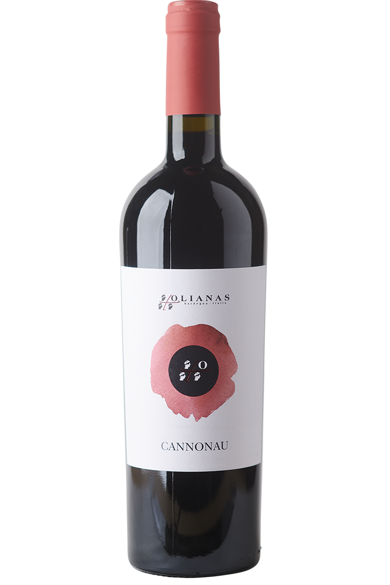 Eine Flasche italienischer Bio Rotwein in einer Bordeaux Flasche mit einer roten Kapsel.