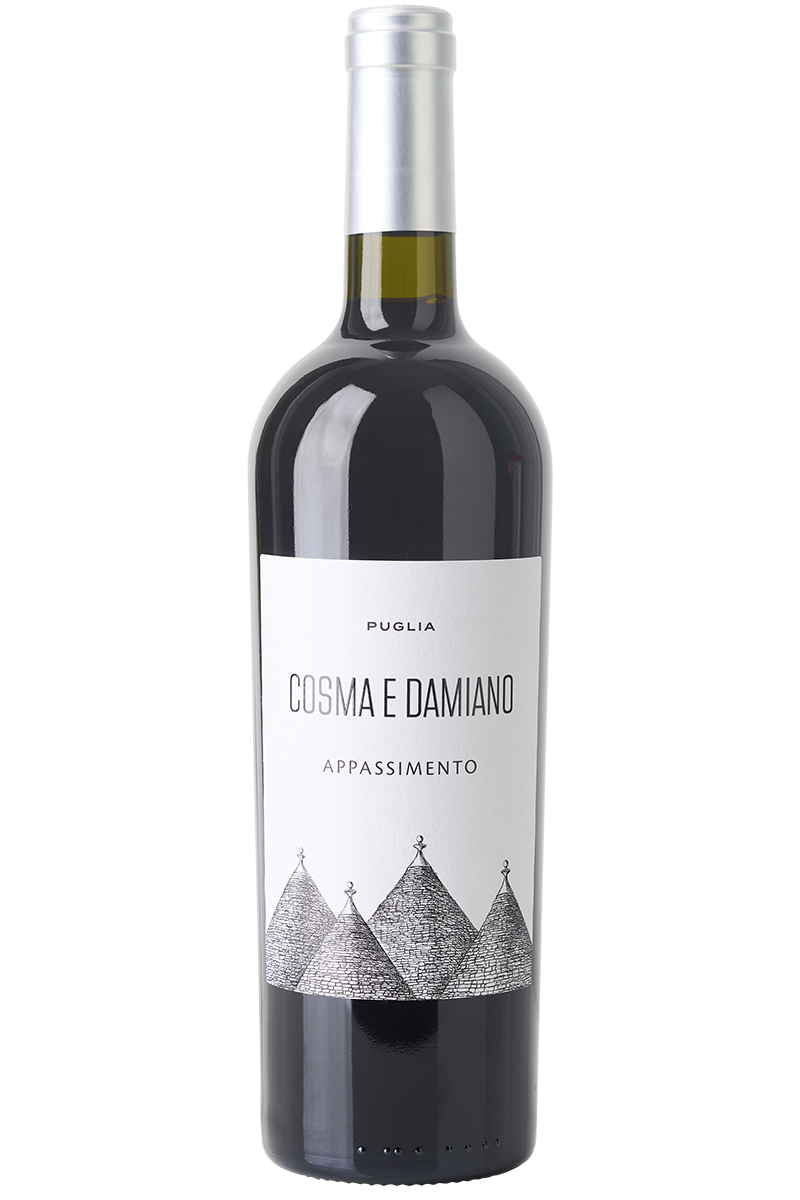 Eine Flasche italienischer Rotwein in einer Bordeaux Flasche mit einer silbernen Kapsel.