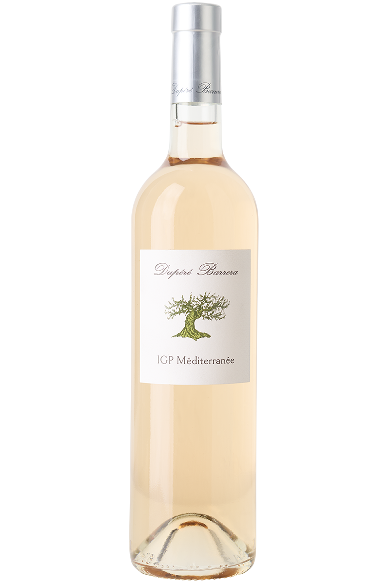 Eine Flasche französischer Rosé Wein in einer Bordeaux Flasche mit einer silbernen Kapsel.