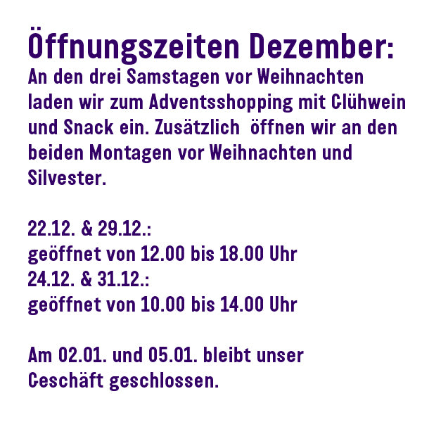 Öffnungszeiten Dezember 2025