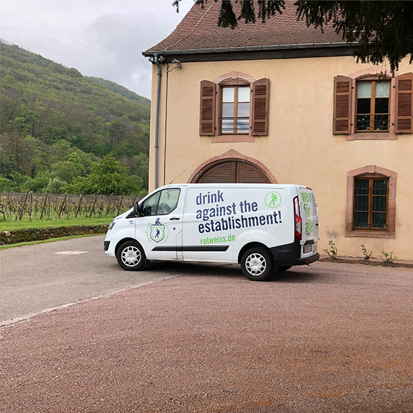 The rotweiss truck at Domaine Weinbach.