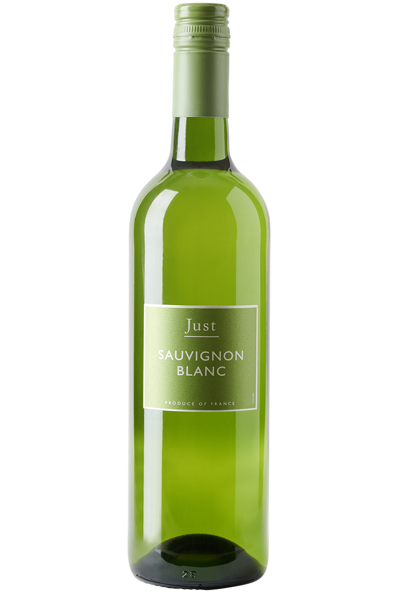 Eine Flasche französischer Weißwein in einer Bordeaux-Flasche mit einem grünen Schraubverschluss.
