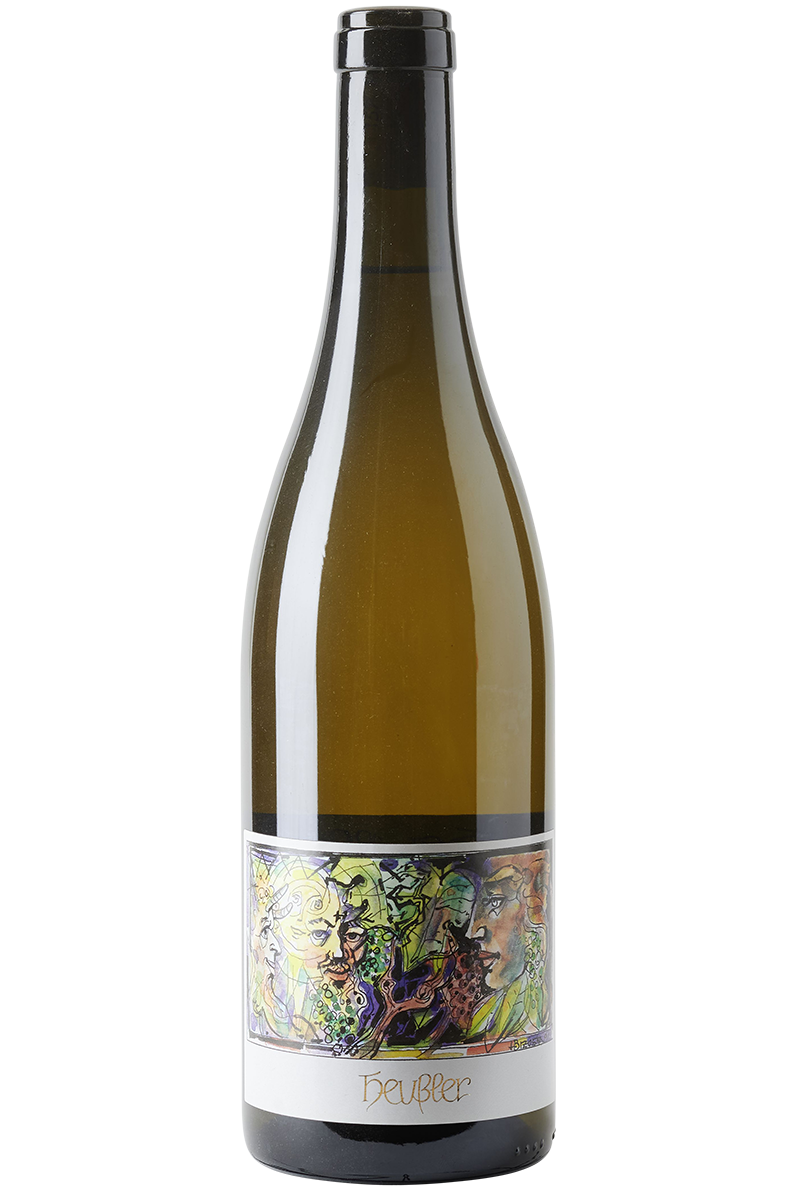 Eine Flasche deutscher Weißwein in einer Burgunderflasche mit Kork und ohne Kapsel.