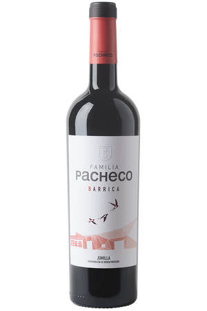 Eine Flasche spanischer Rotwein aus Monastrell in einer Bordeaux Flasche mit einer roten Kapsel.